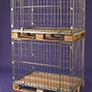 Pallet cage roll containers
