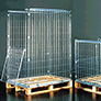 Pallet cage roll containers