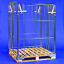 Pallet cage roll containers